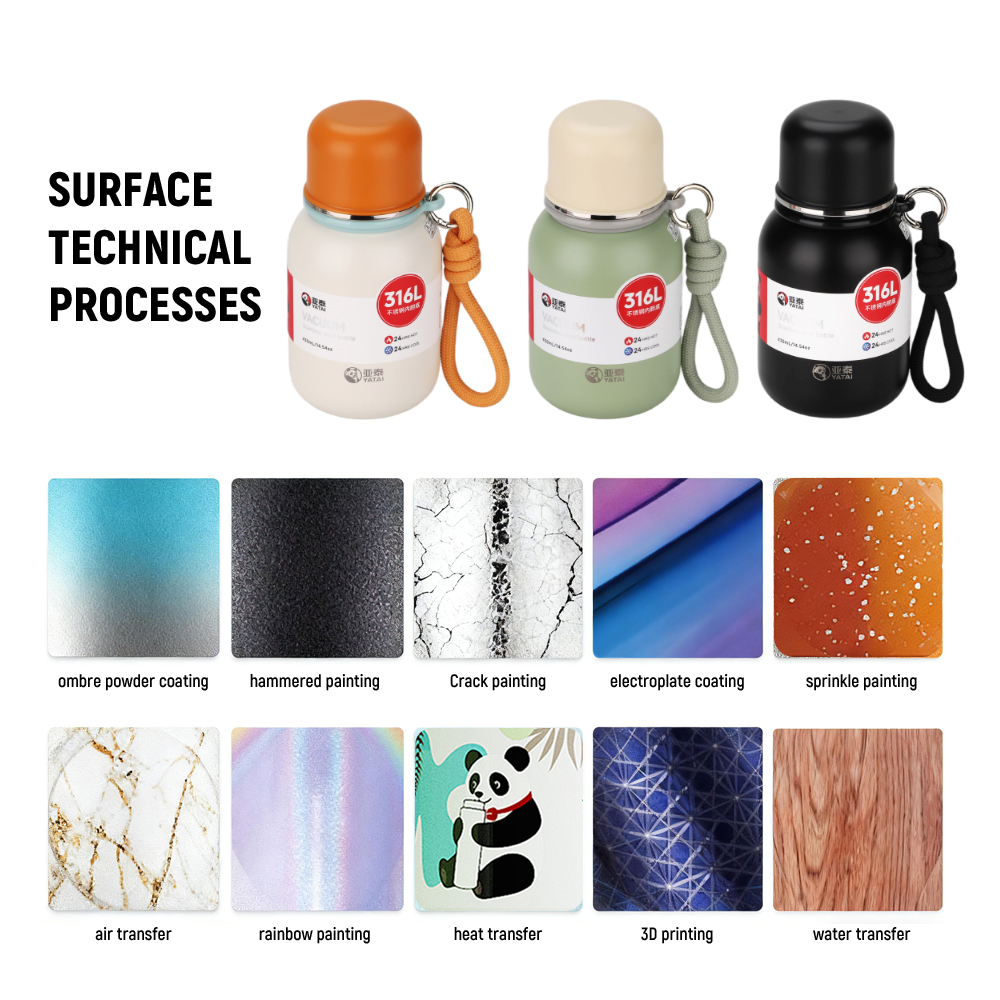 Y-7039-5 jar-shaped mini vacuum bottle, three colourways Y-7039-5 jar-shaped mini vacuum bottle in cream, sage green and black