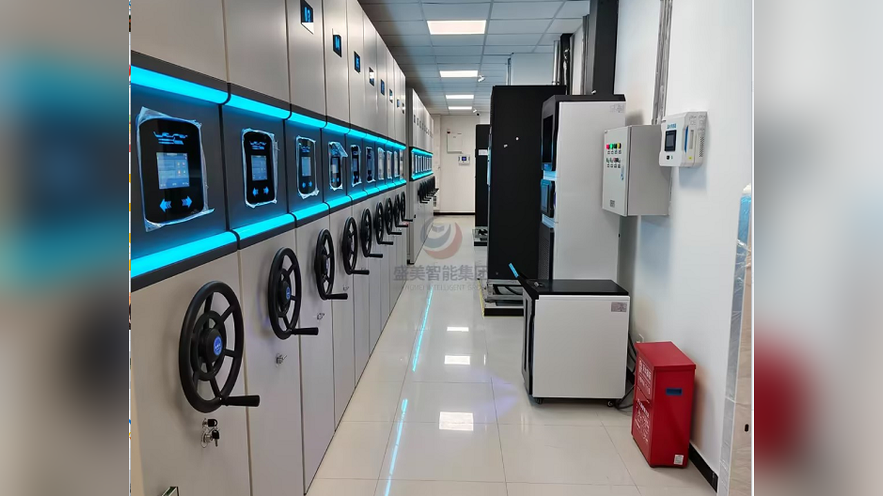 Compactor shelving system with digital control panels