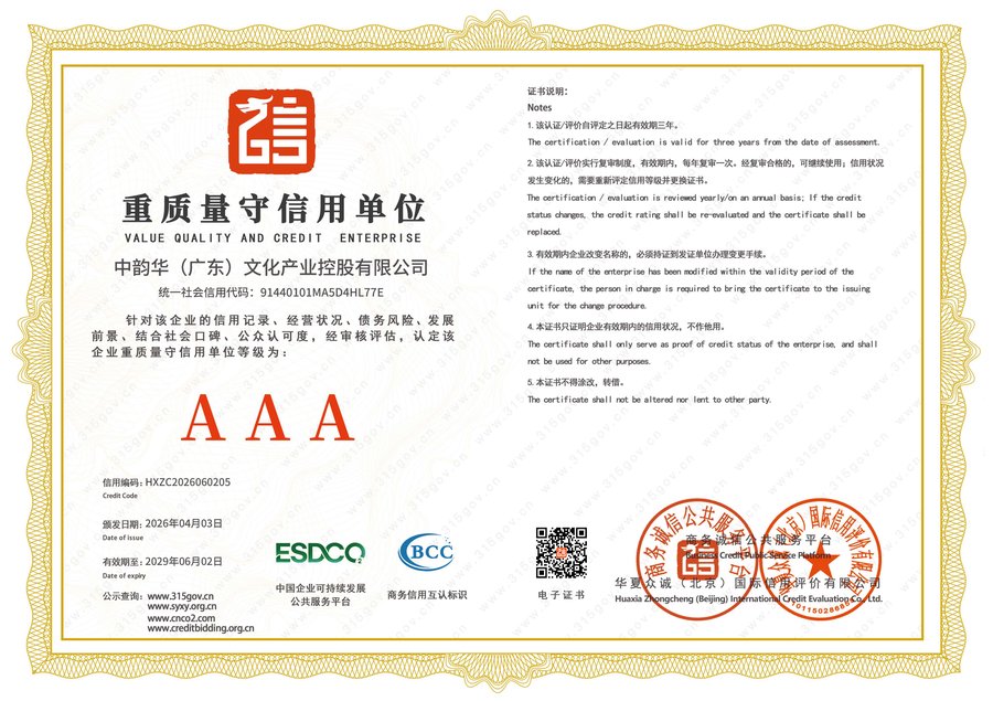 3A级重质量守信用单位