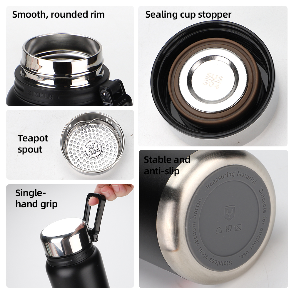 Y-5035 thermos teapot spout, sealing cup stopper and folding handle details Y-5035 thermos teapot spout, sealing cup stopper and folding handle details