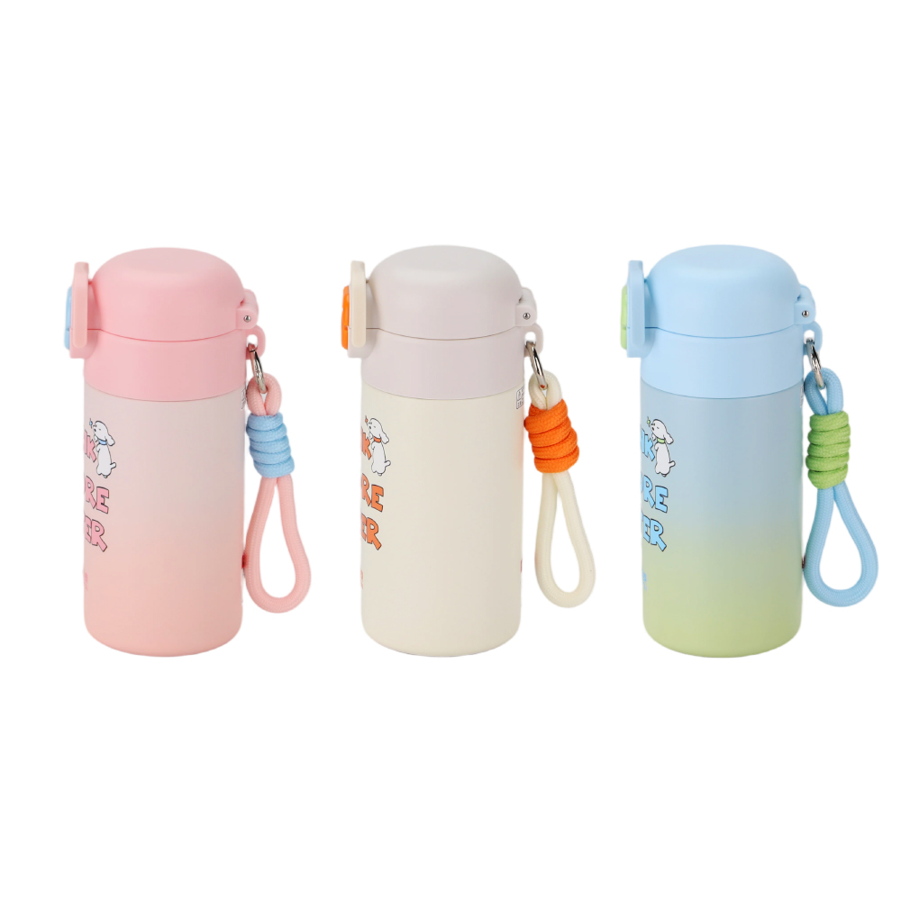 Y7031-3 kids thermos colour-matched rope handles on all three colourways