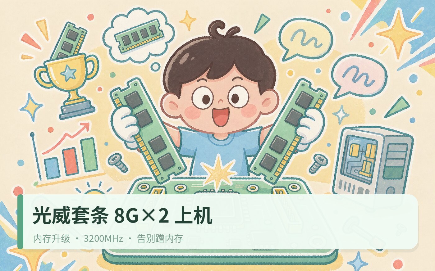 入手光威套条8X2 3200赫兹