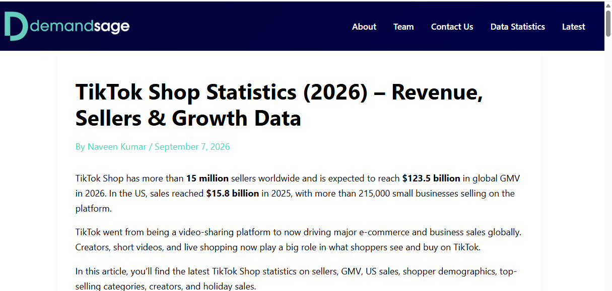 TikTok Shop全球卖家规模与全年成交额预估