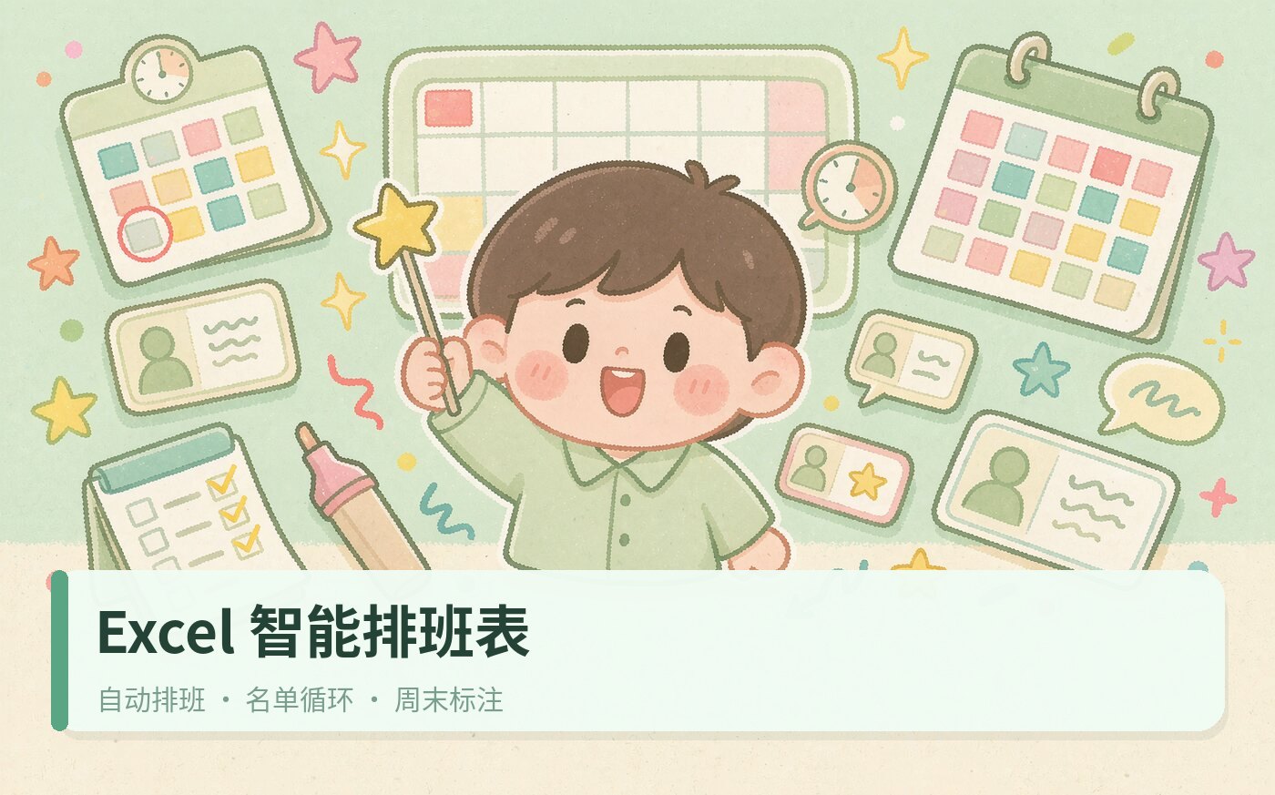 【EXCEL学习】DIY智能排班表