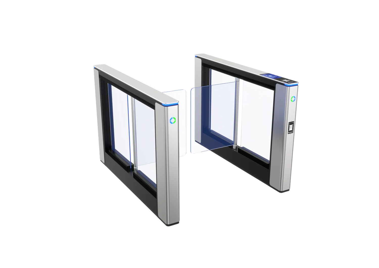iMaster A5D speed gate pair with clear swing panels