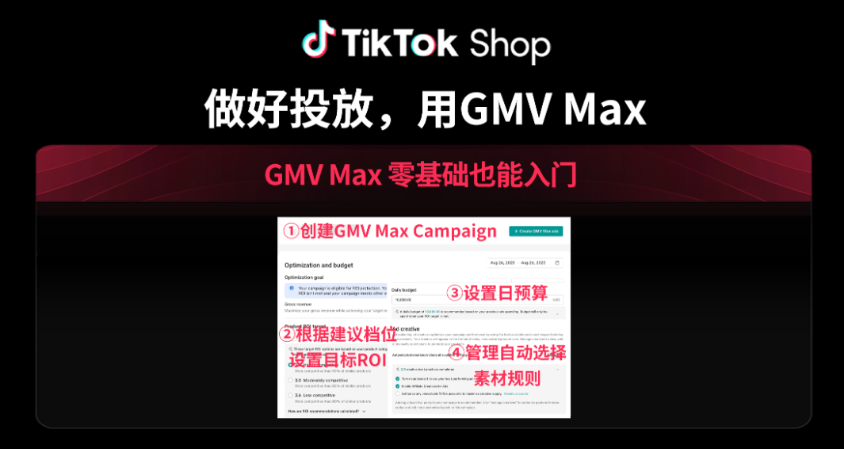 GMV Max零基础入门：创建计划、设置目标ROI与日预算、管理素材规则