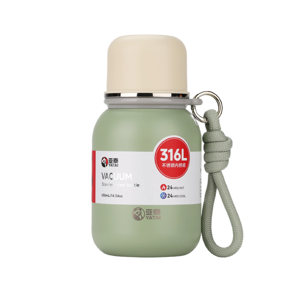 Sealing cup stopper of the Y-7039-5 Y-7039-5 in sage green with sealing cup stopper in place